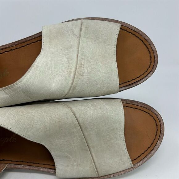 Free People Mont Blanc White Cream Leather Heeled Sandals Size 40 (US 10) - Picture 12 of 13